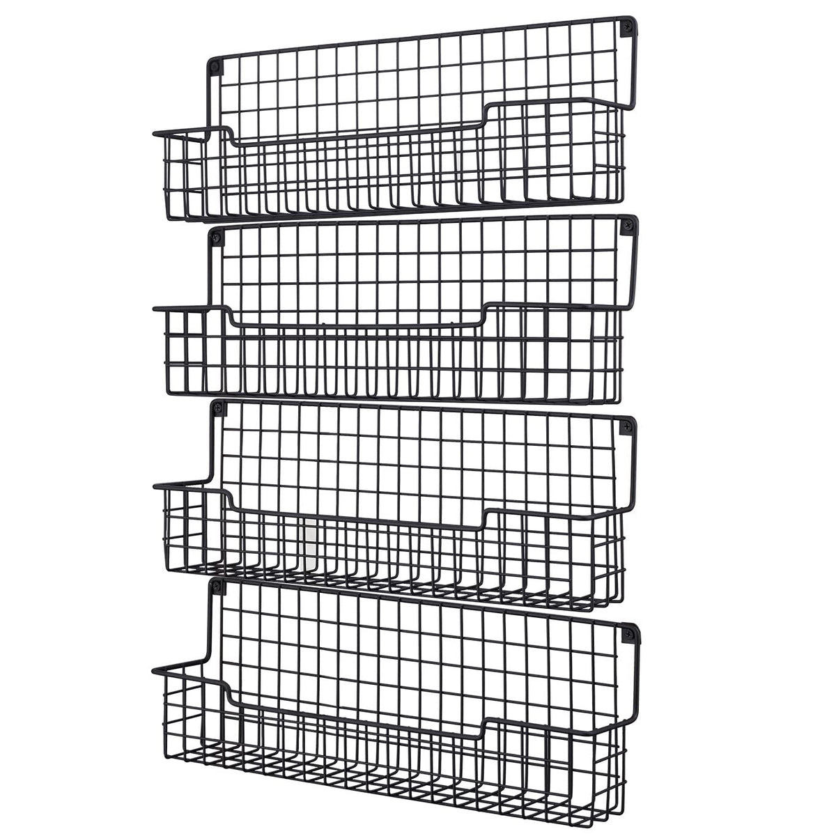 AURIKAR wall-mount spice rack with four-tier storage for organized cabinet spice jars.