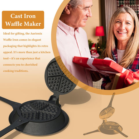 Aurionix easy-clean waffle maker with simple hand washing and care