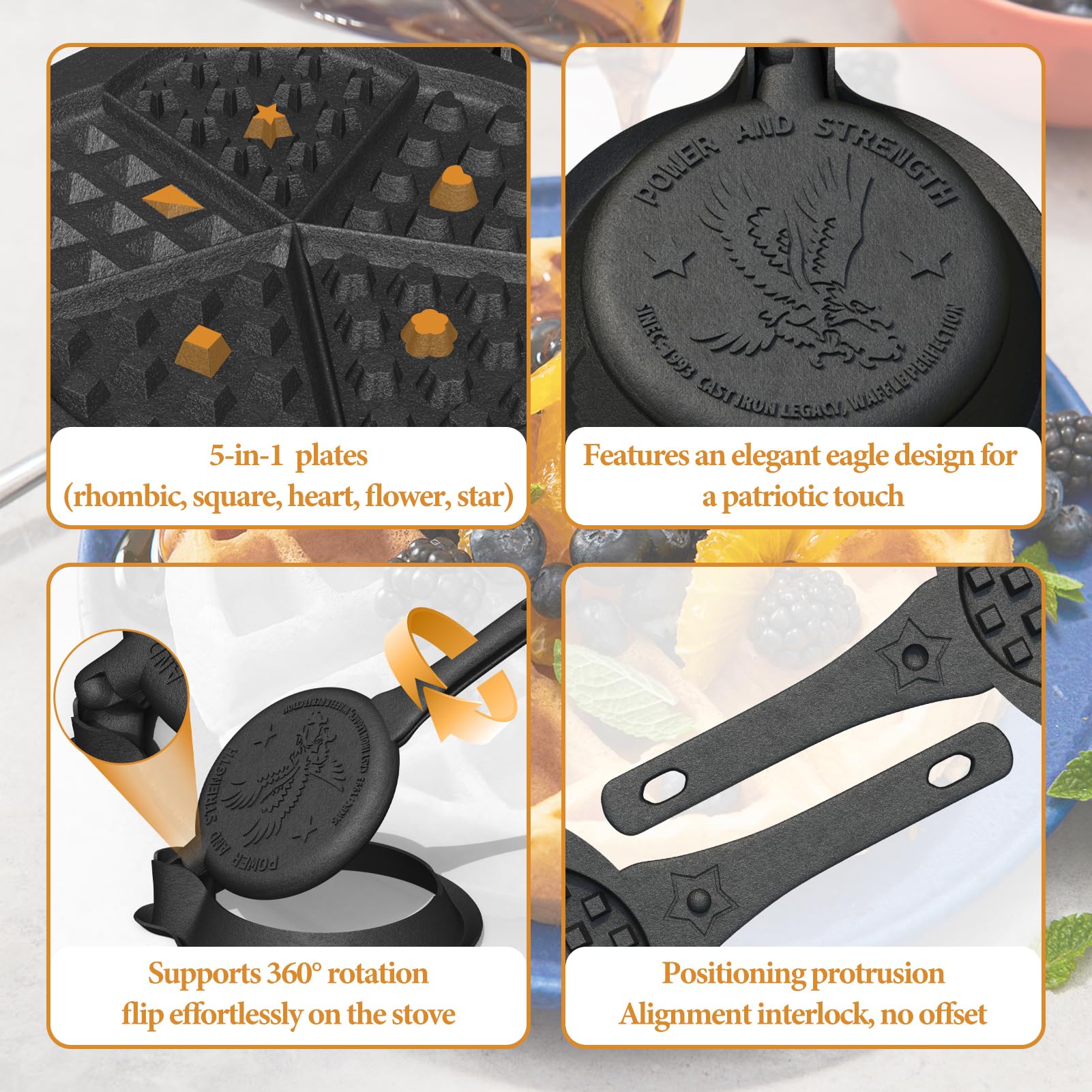 Aurionix premium pre-seasoned cast iron surface offers durable, non-coated cooking