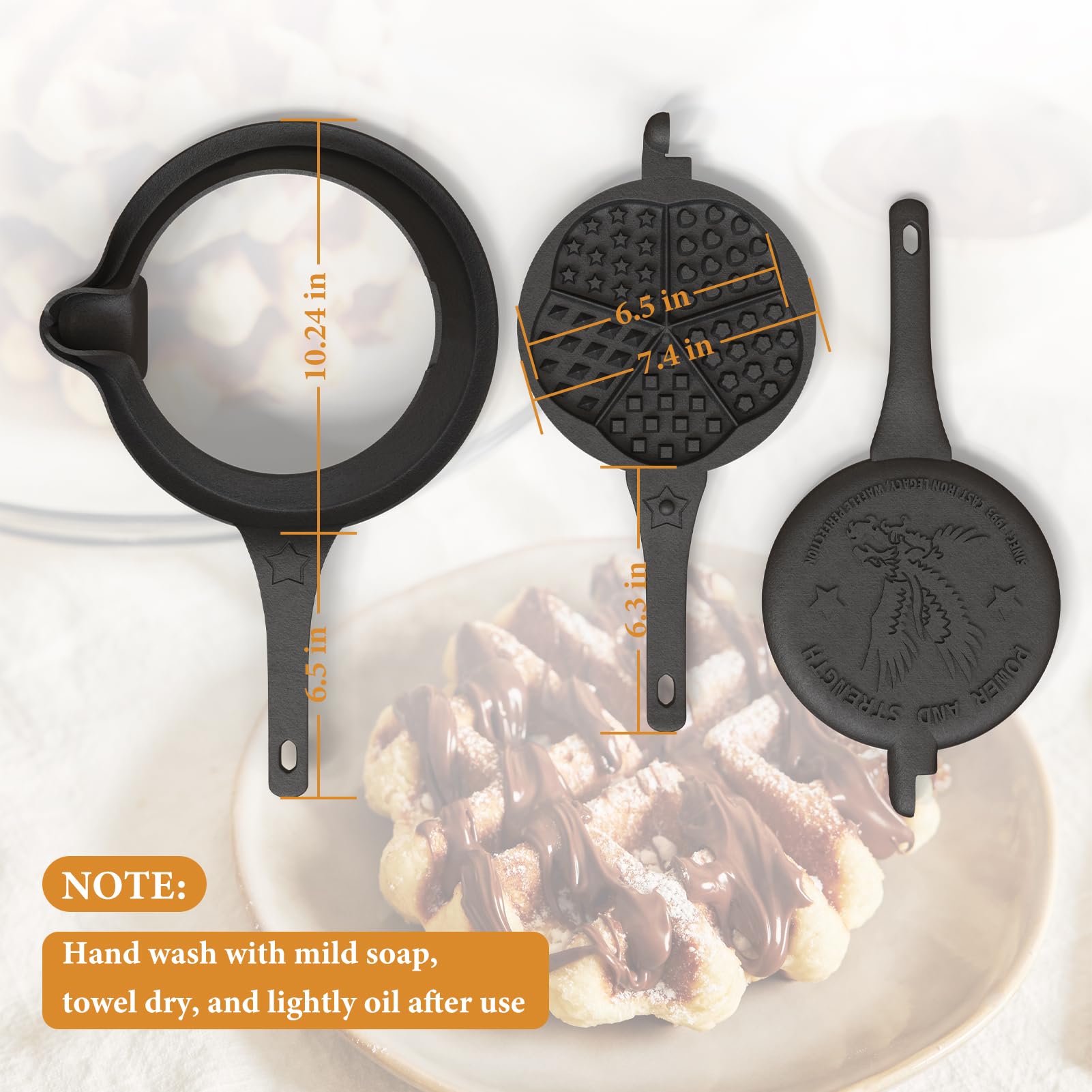Aurionix waffle maker showing five-in-one shapes for playful breakfasts