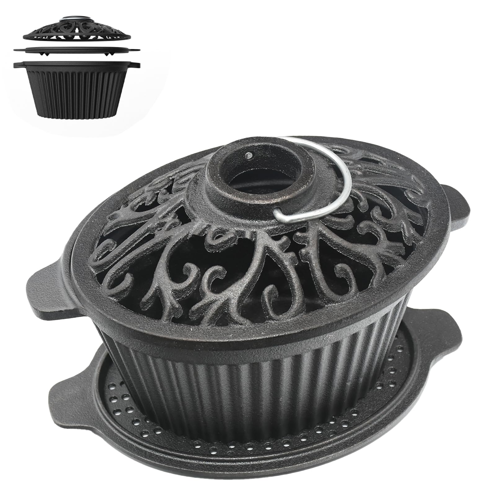 Aurionix wood stove steamer top view releases gentle humidity in winter rooms