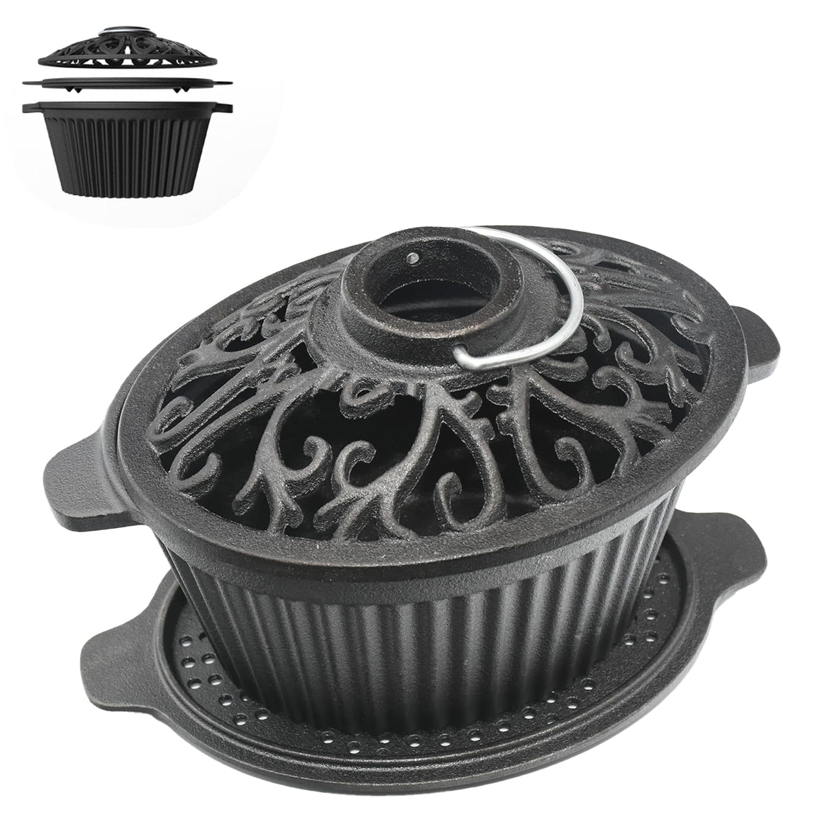 Aurionix wood stove steamer top view releases gentle humidity in winter rooms