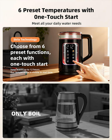 Auriswell 1500W rapid heating kettle for coffee or tea in minutes.