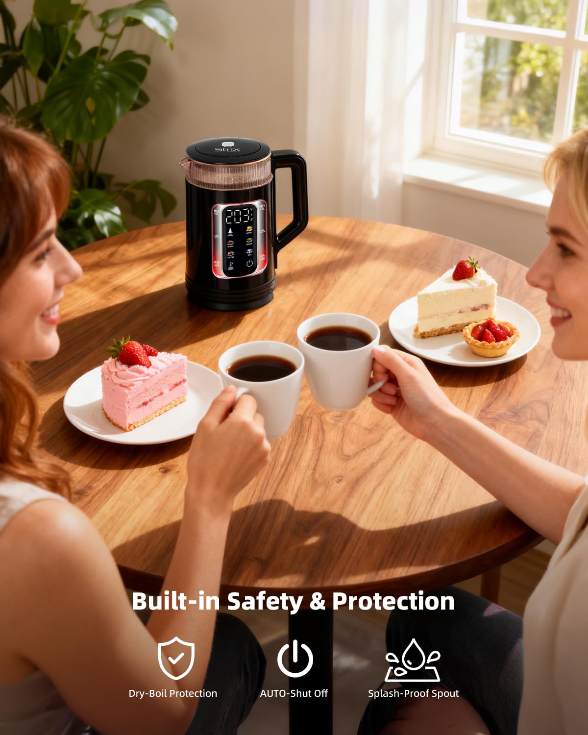 Auriswell compact kitchen kettle design fits neatly on your counter.