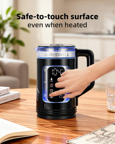 Auriswell one-touch lid for splash-free filling and easy cleaning.