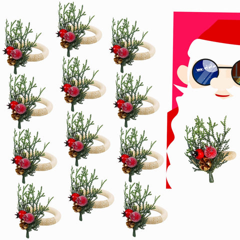 AuroraAria napkin ring with pine detail enhances festive table decor