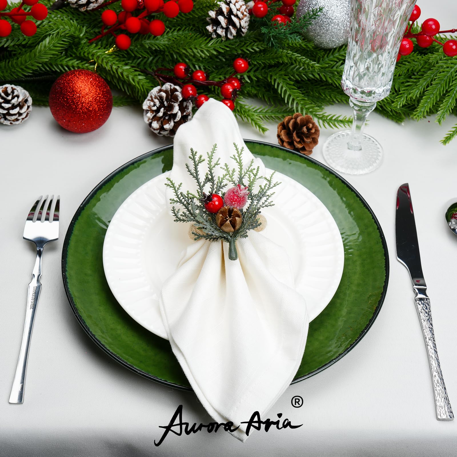 AuroraAria evergreen sprigs brighten tables for seasonal gatherings