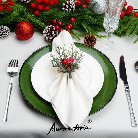 AuroraAria evergreen sprigs brighten tables for seasonal gatherings