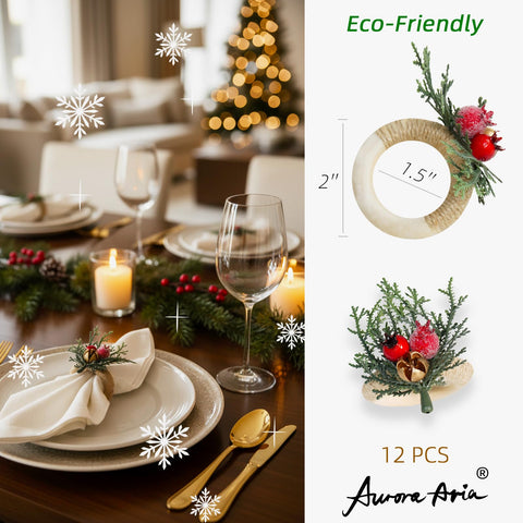 AuroraAria wood napkin ring handcrafted for lasting holiday use