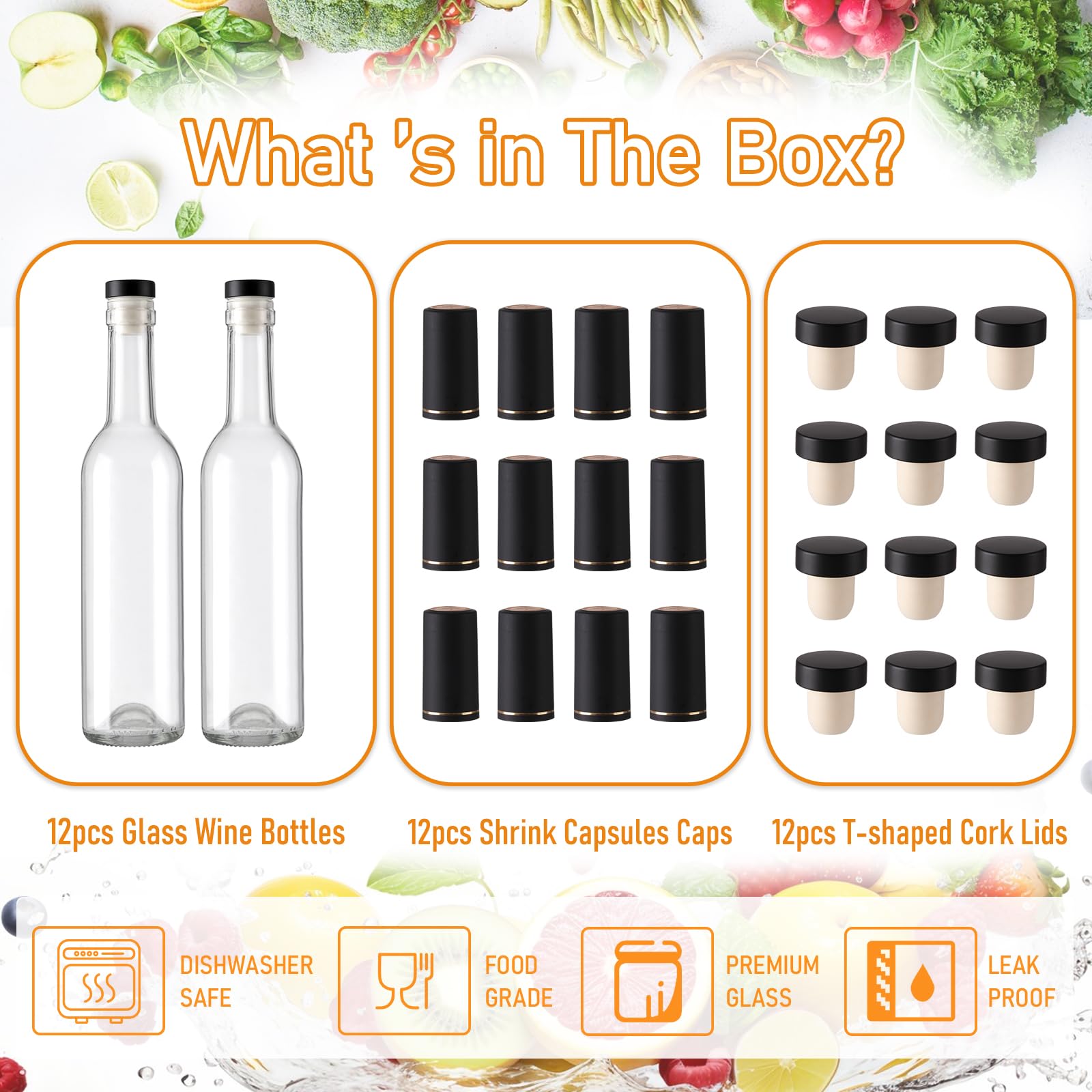 AuroTrends ergonomic glass bottle design offers a secure grip during home brewing