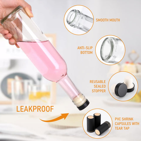 AuroTrends 12oz bottle with PVC shrink capsule keeps beverages sealed and fresh