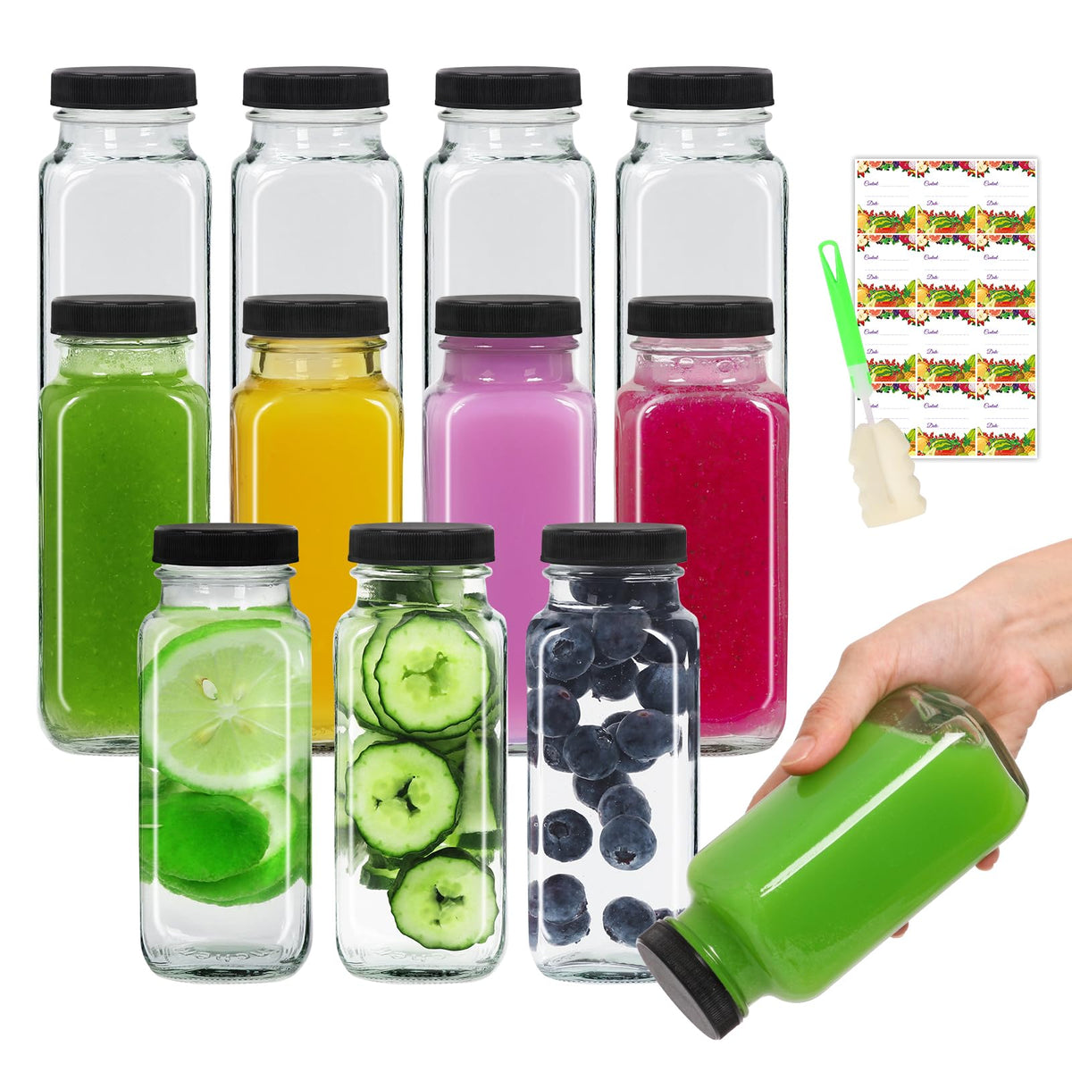 AuroTrends 8 oz glass bottle with lid for on-the-go beverages