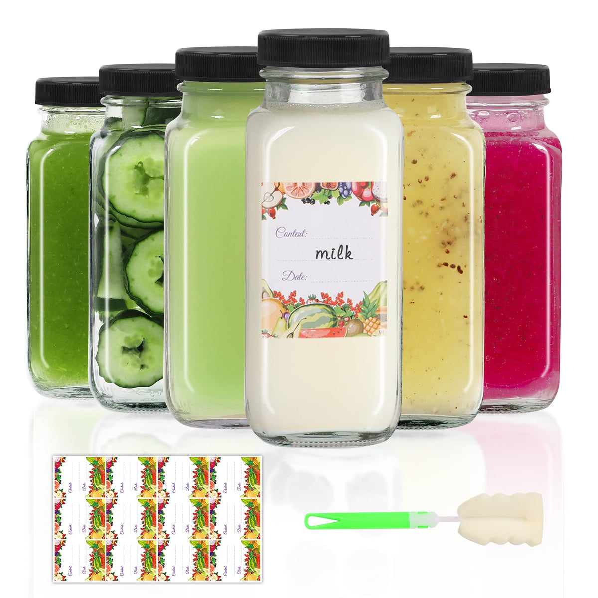 AuroTrends 8 oz glass bottle with lid for portable hydration on the go