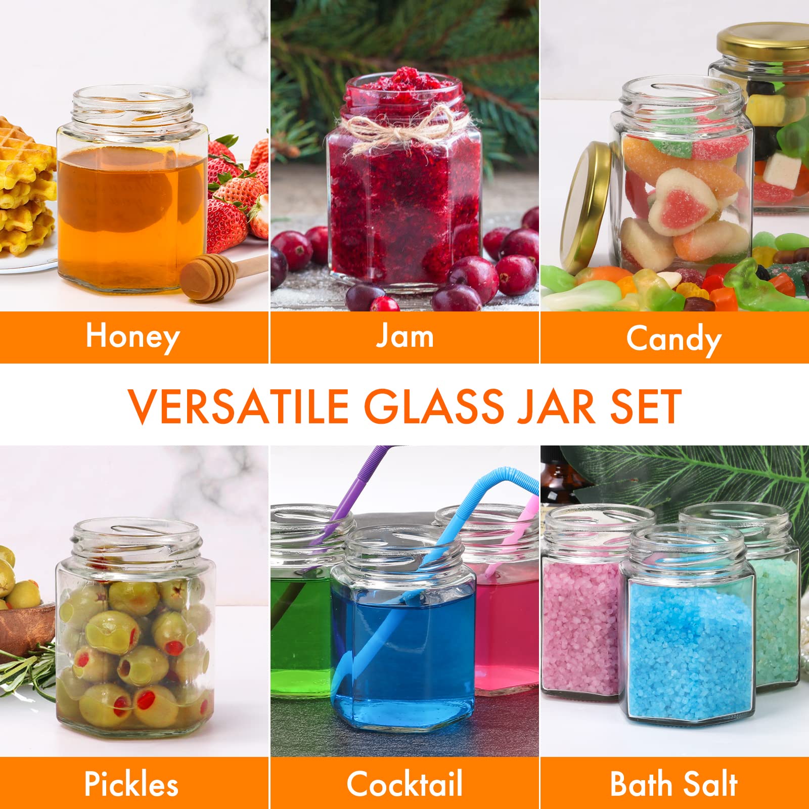 AuroTrends clear glass jars for pantry display