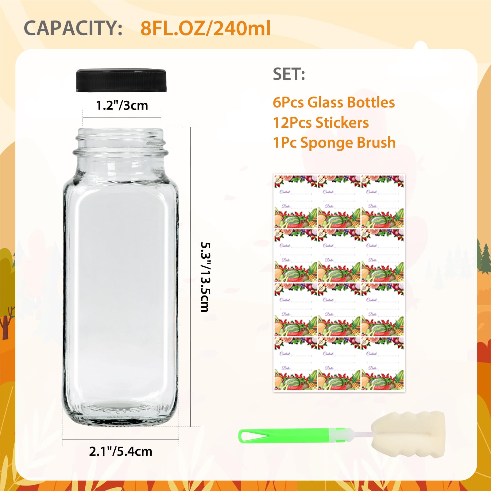 AuroTrends square-design bottle saves space and stacks neatly