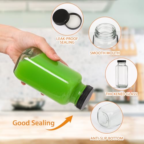 AuroTrends glass juice bottle with wide mouth for easy filling and cleaning