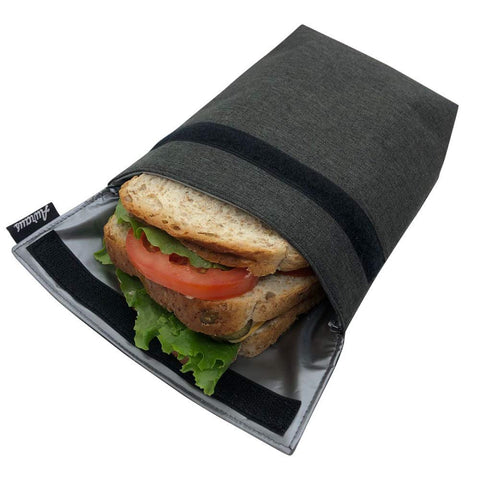 AURAUS insulated snack bag top view shows portable storage for sandwiches and snacks