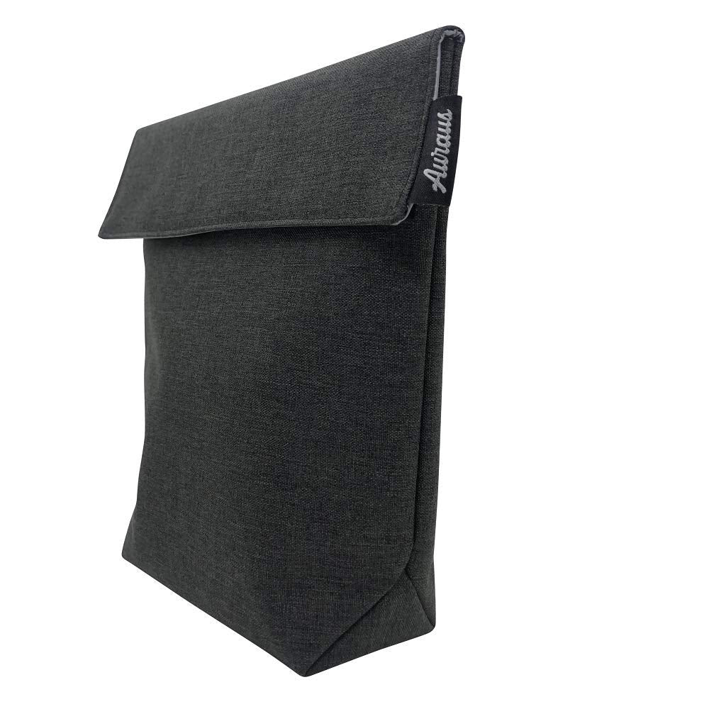AURAUS snack bag stand-bottom demonstrates upright storage at desks, cars, and picnics