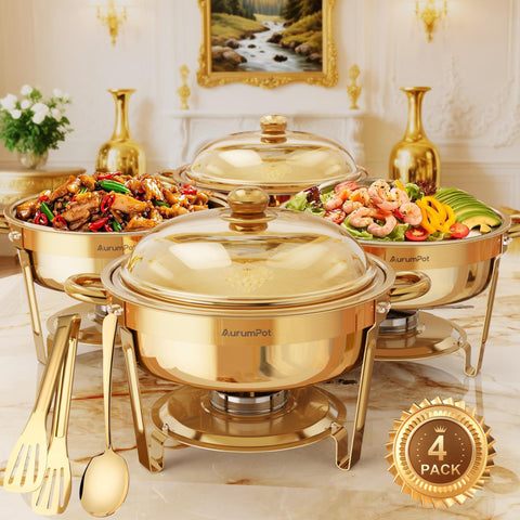 AurumPot spoons and tongs included, ready for serving