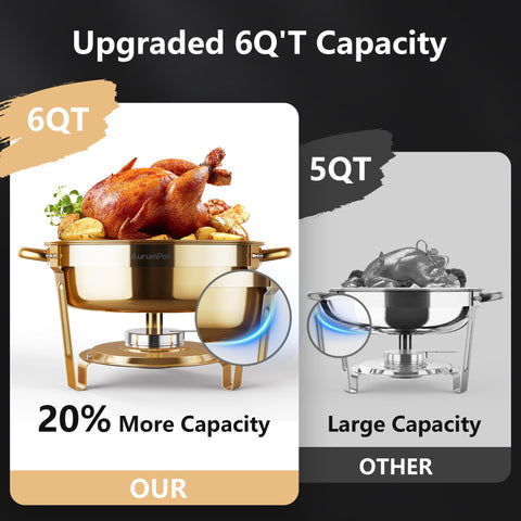 AurumPot 6qt capacity round dish ready to serve larger gatherings