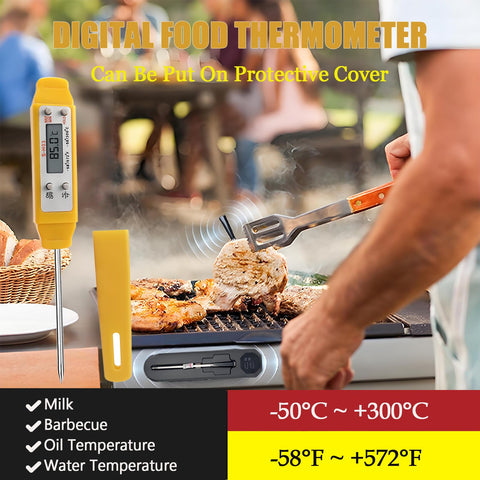 Ausenzup Meat Thermometer instant read displays temperature in seconds.