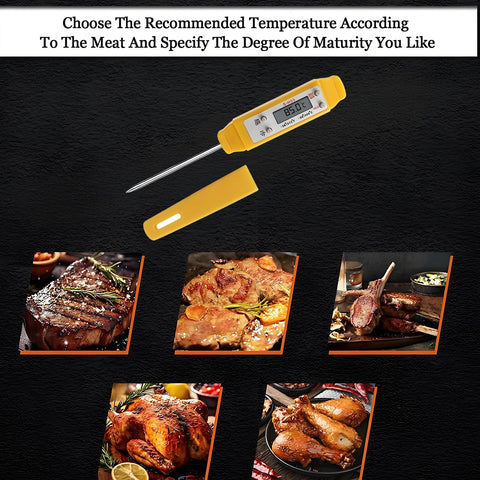 Ausenzup Meat Thermometer wide-range design handles cold liquids to hot frying.
