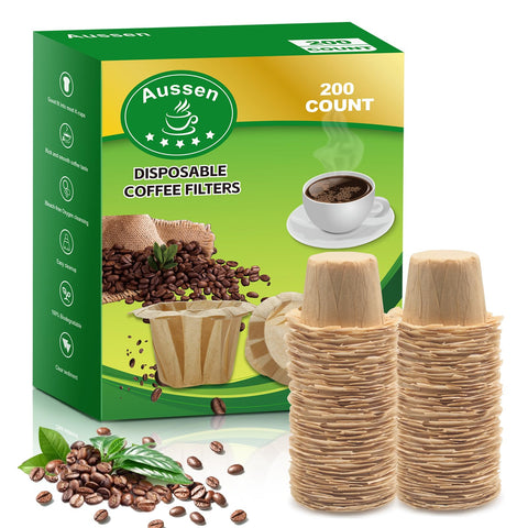 Aussen disposable natural coffee filter 200pcs pack for mess-free brewing