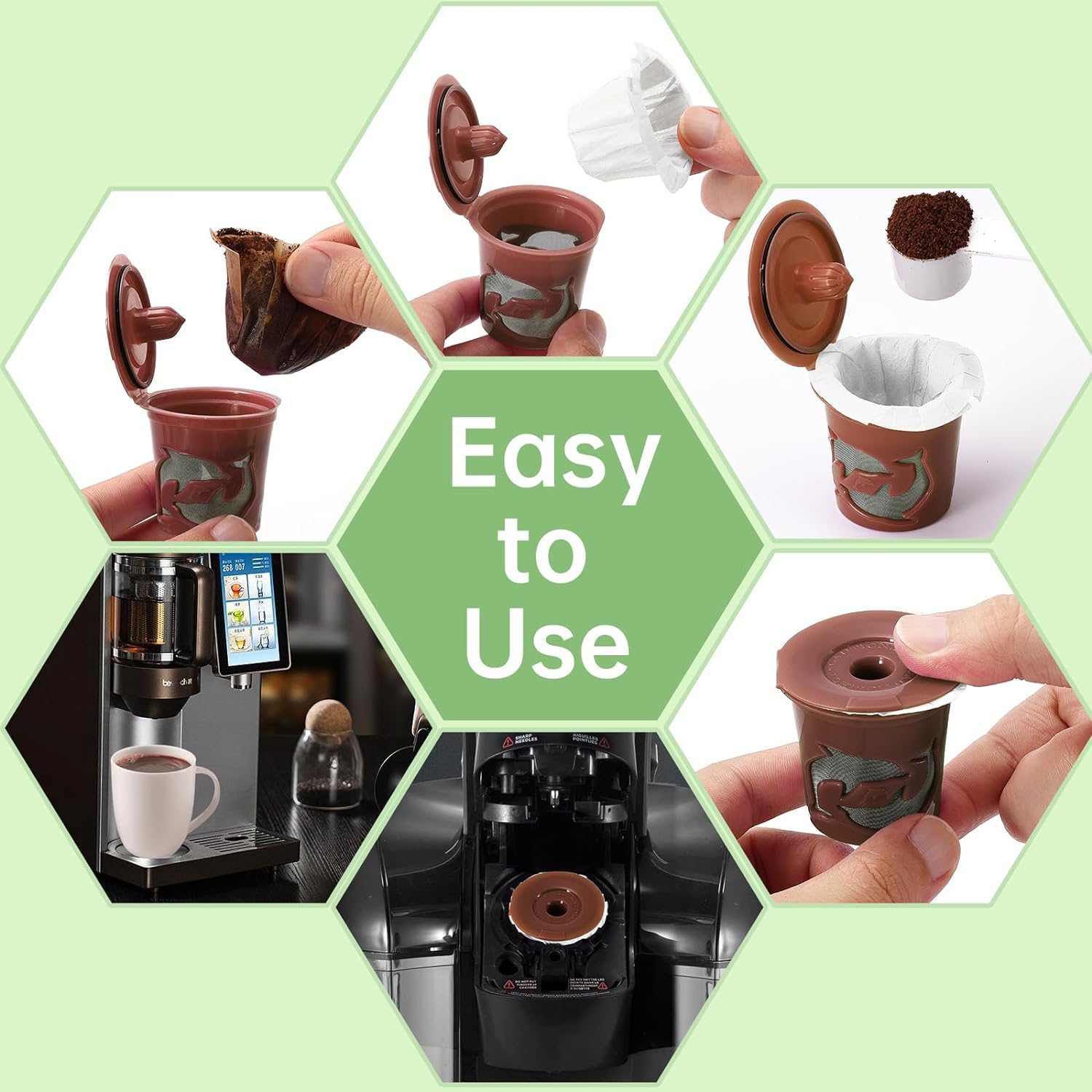 Aussen easy-fill filter basket simplifies loading grounds for quick brews.