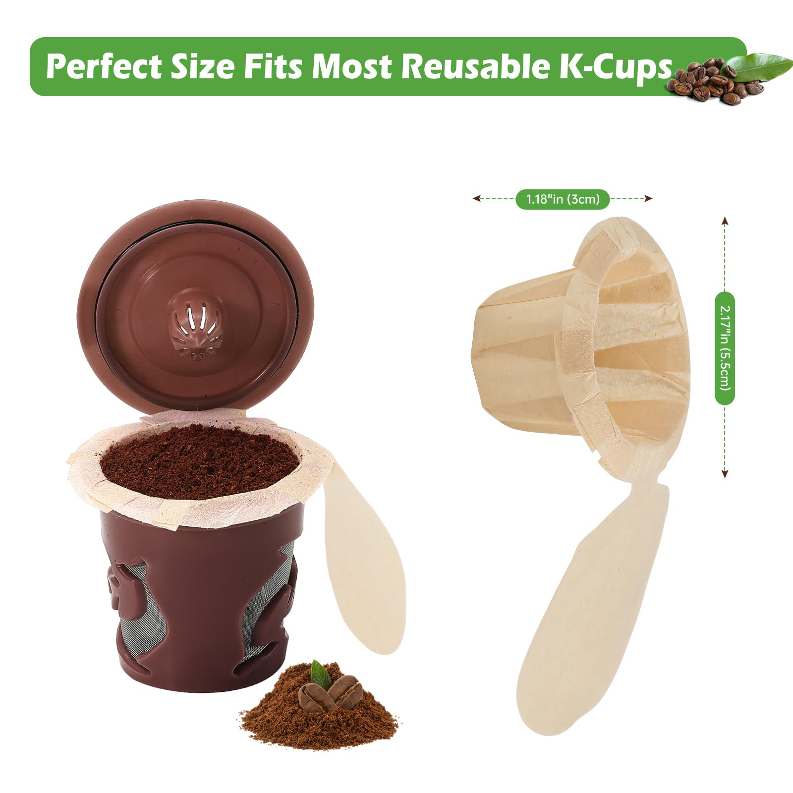 Aussen eco-friendly 200-pack filters ready for daily coffee