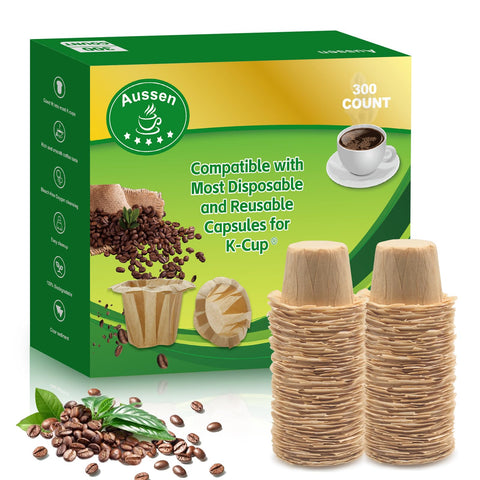 Aussen keurig-compatible disposable filter - natural paper option for quick, mess-free brews.