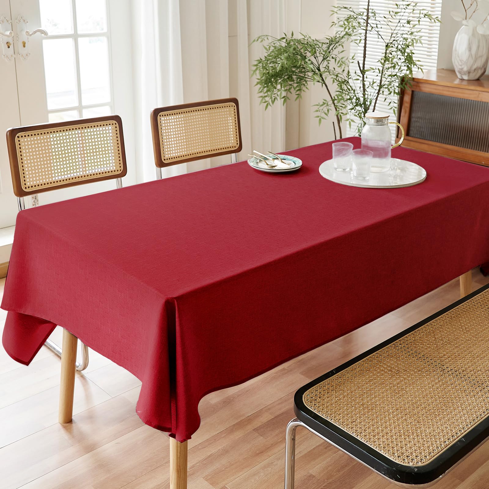 AUSSPVOCT farmhouse rectangular tablecloth fits 52x70 for versatile occasions.