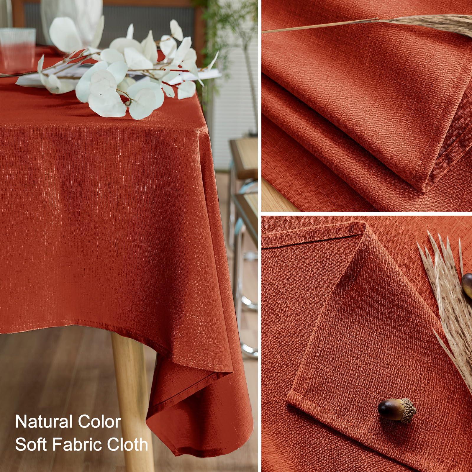 AUSSPVOCT washable tablecloth easy care; machine washable and wrinkle resistant