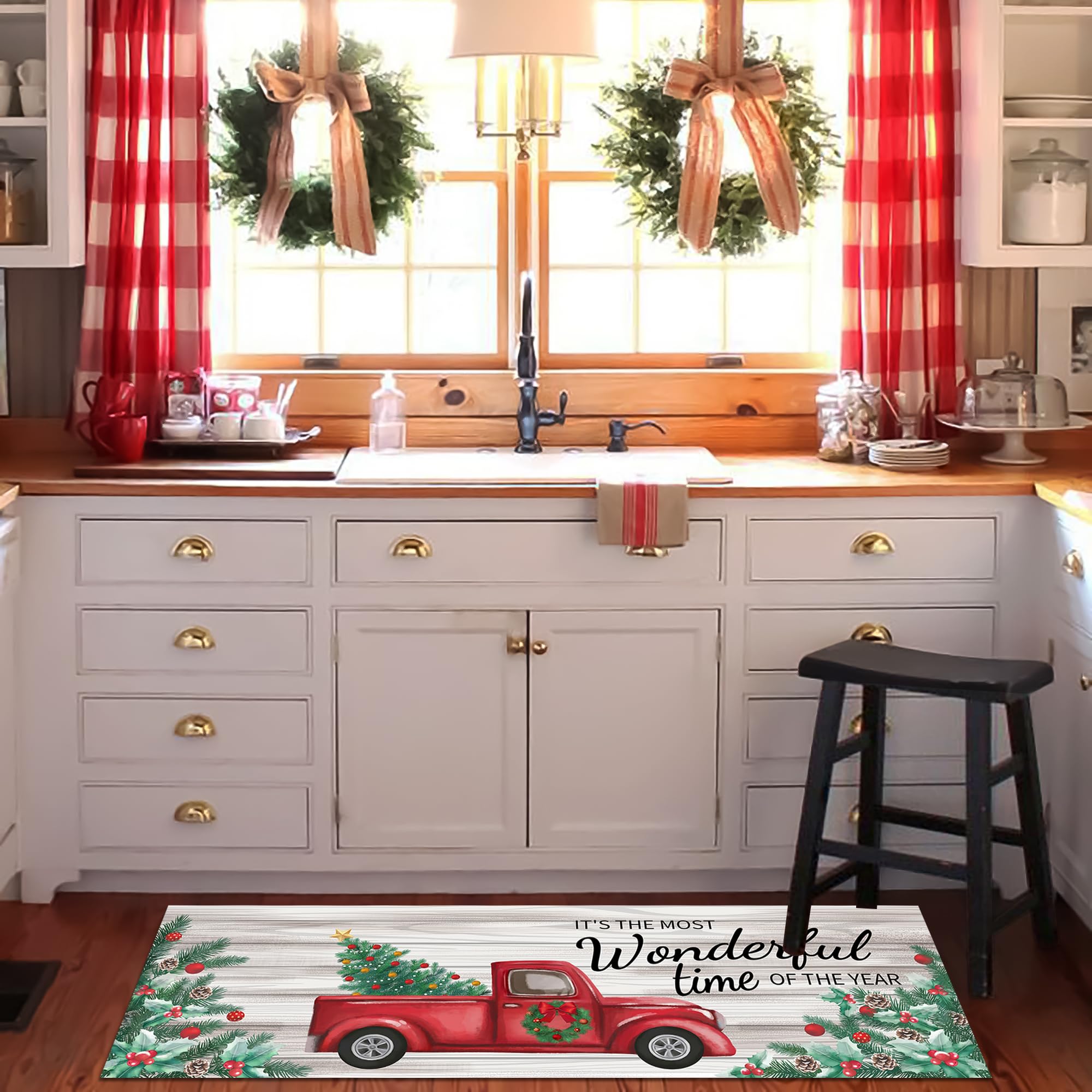 AUSTAB low profile edge rug blends under cabinets and thresholds