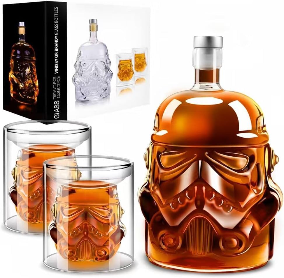 AUTIORE whiskey decanter with bottle and glasses elevates home entertaining.