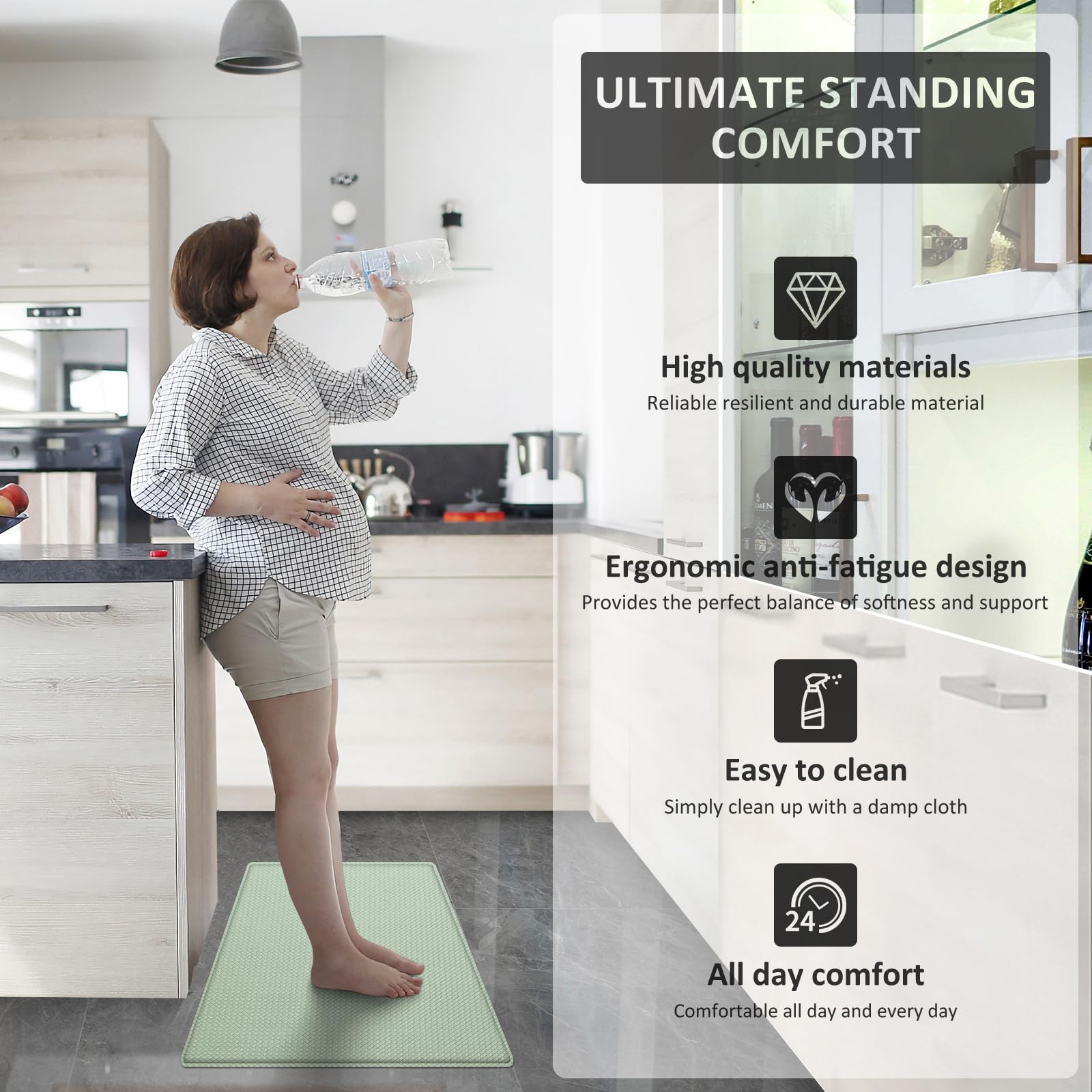 Autodeco kitchen mats suit multiple spaces like kitchens, laundry rooms, and offices