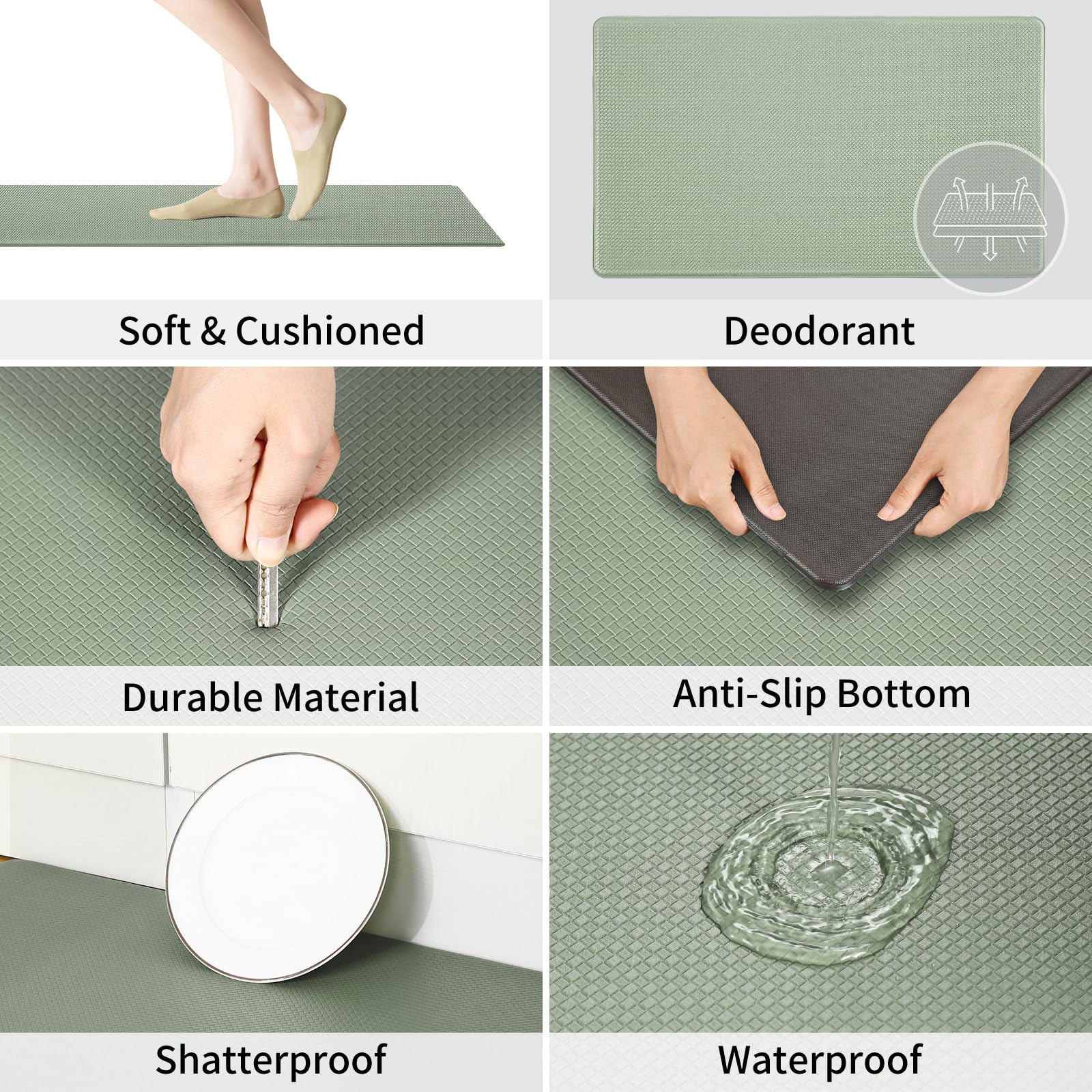 Autodeco non-slip backing keeps the rug secure on tiled and wooden floors