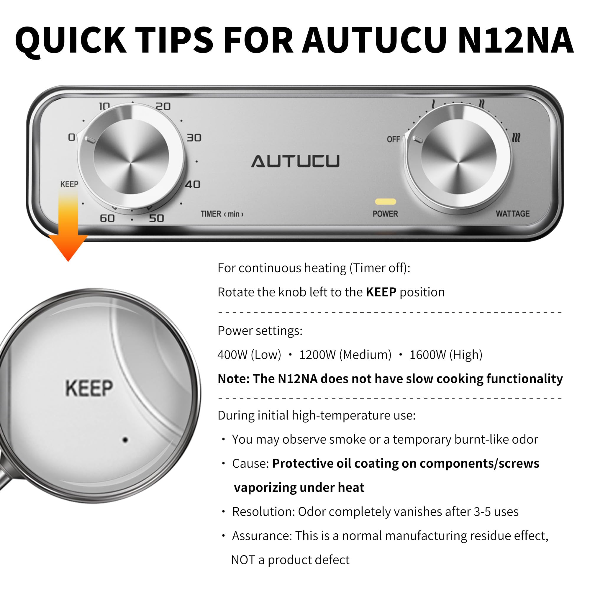 AUTUCU Ceramic nonstick coating inside and out for easy release and cleanup.