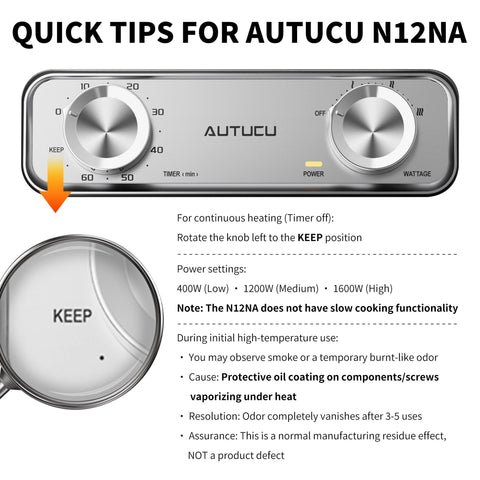 AUTUCU Ceramic nonstick coating inside and out for easy release and cleanup.
