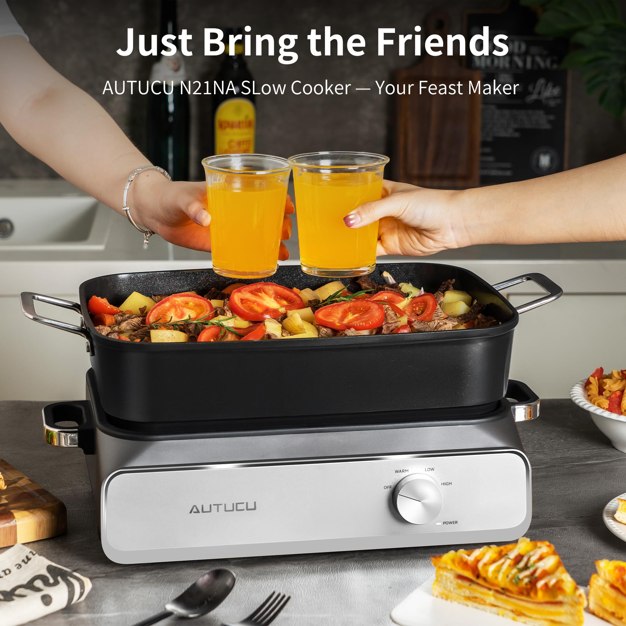 AUTUCU removable pot shown oven-safe to 450F for seamless transitions.