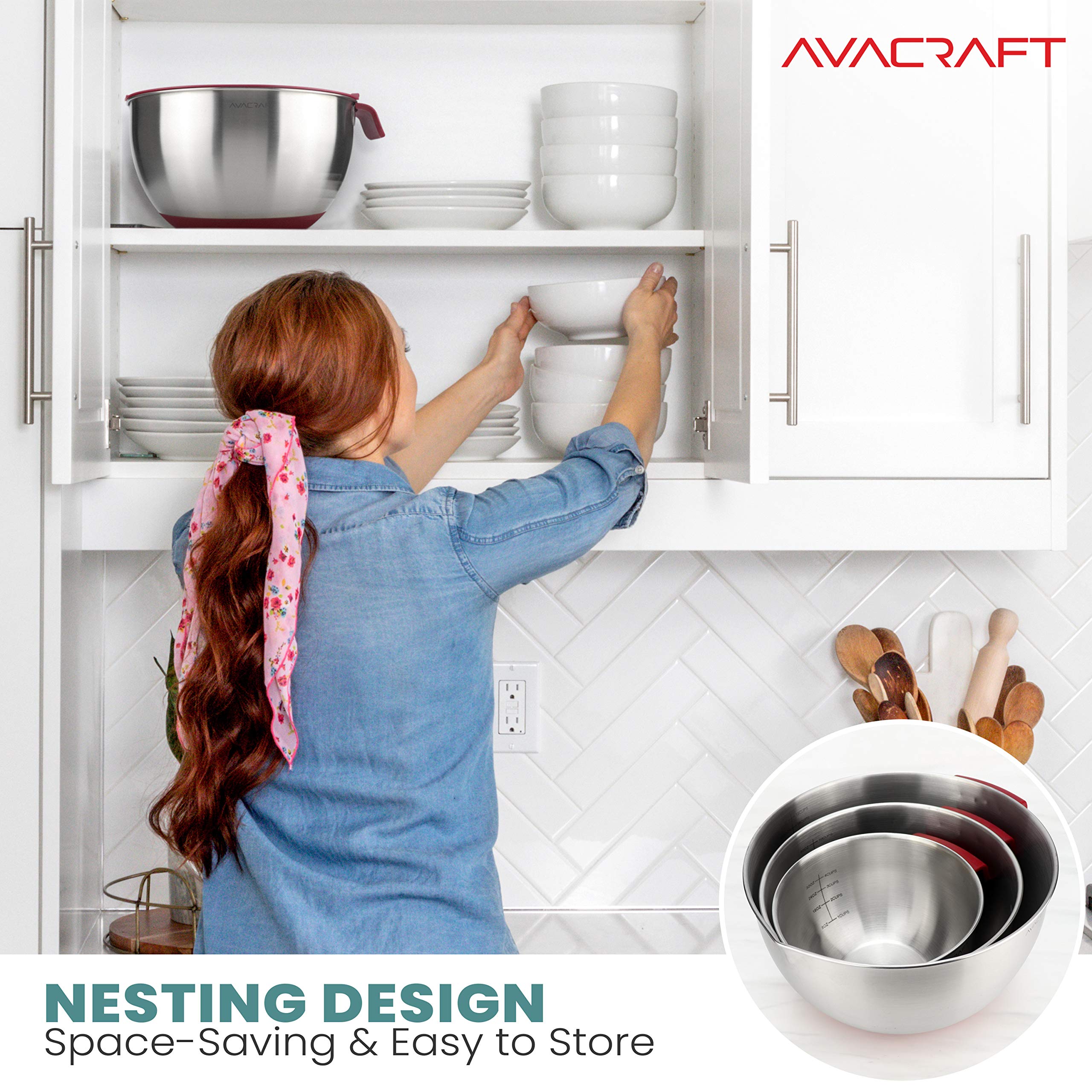 AVACRAFT bowls with pour spouts for precise, mess-free pouring