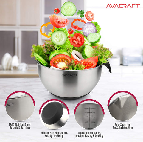 AVACRAFT mixing bowl with comfortable grip handle for easy handling