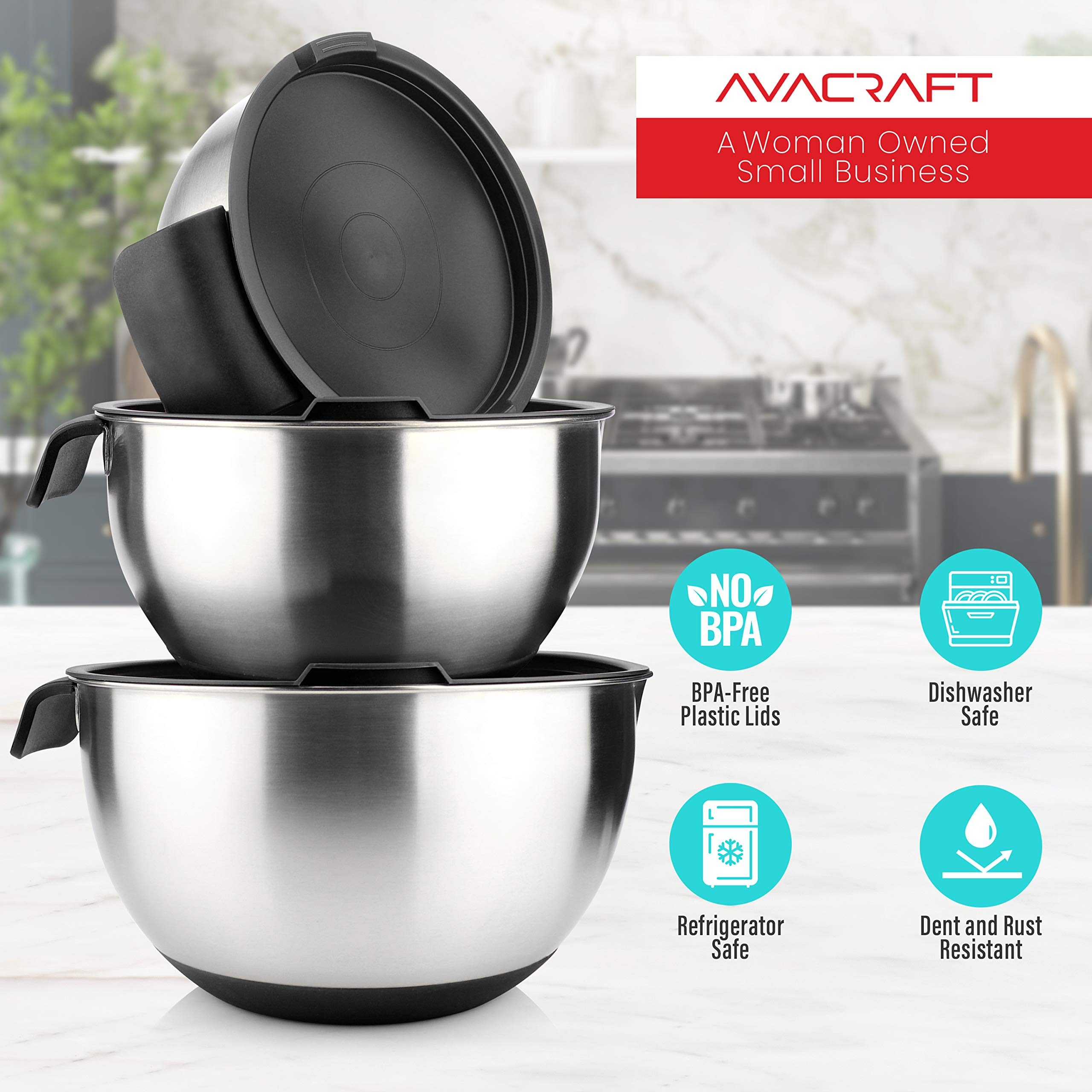 AVACRAFT bowls with pour spouts for clean transfers