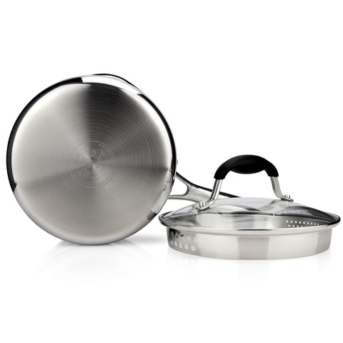 AVACRAFT pan works on induction, gas, electric, ceramic, and halogen stoves.