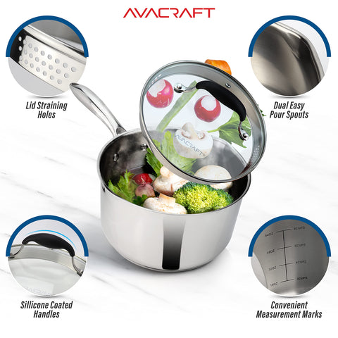 AVACRAFT induction-ready stainless steel works on all stove tops