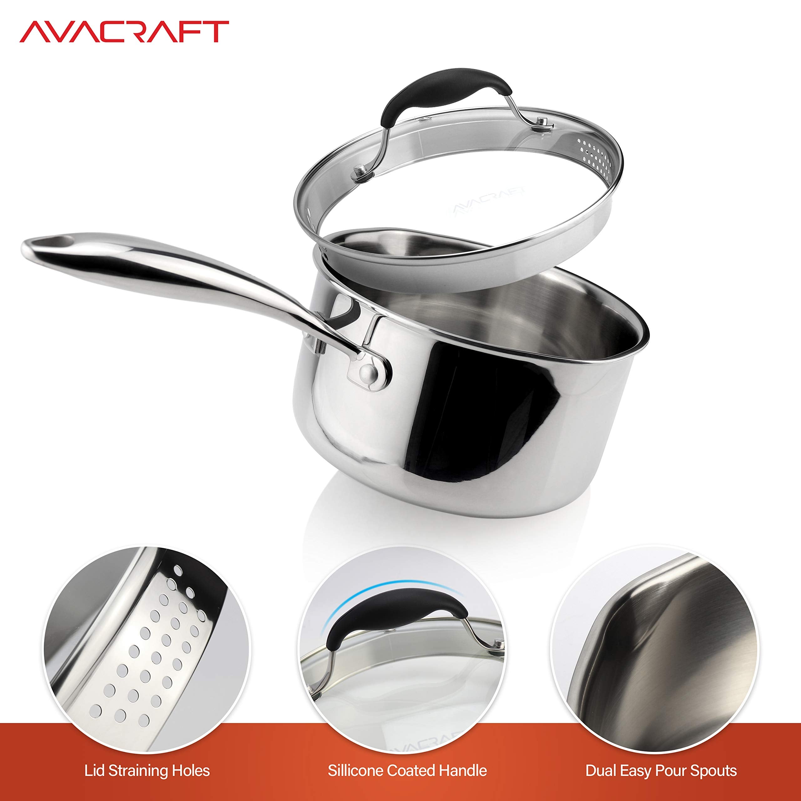 AVACRAFT Tri-Ply full-body design ensures even heat distribution across meals.