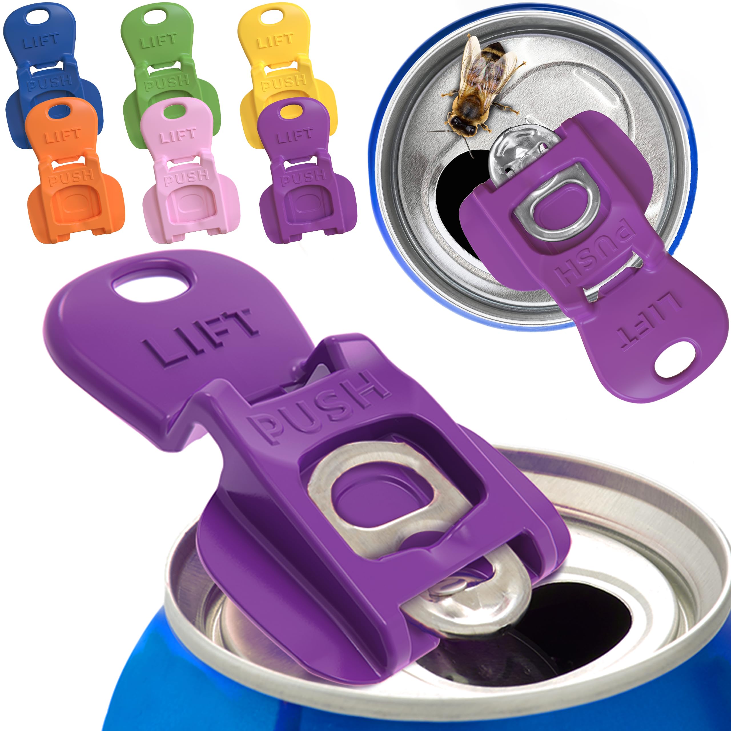 Avant Grub Beverage Barricade 2.0 blue-cap on can blocks bugs at the beach