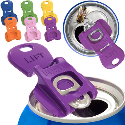 Avant Grub Beverage Barricade 2.0 blue-cap on can blocks bugs at the beach