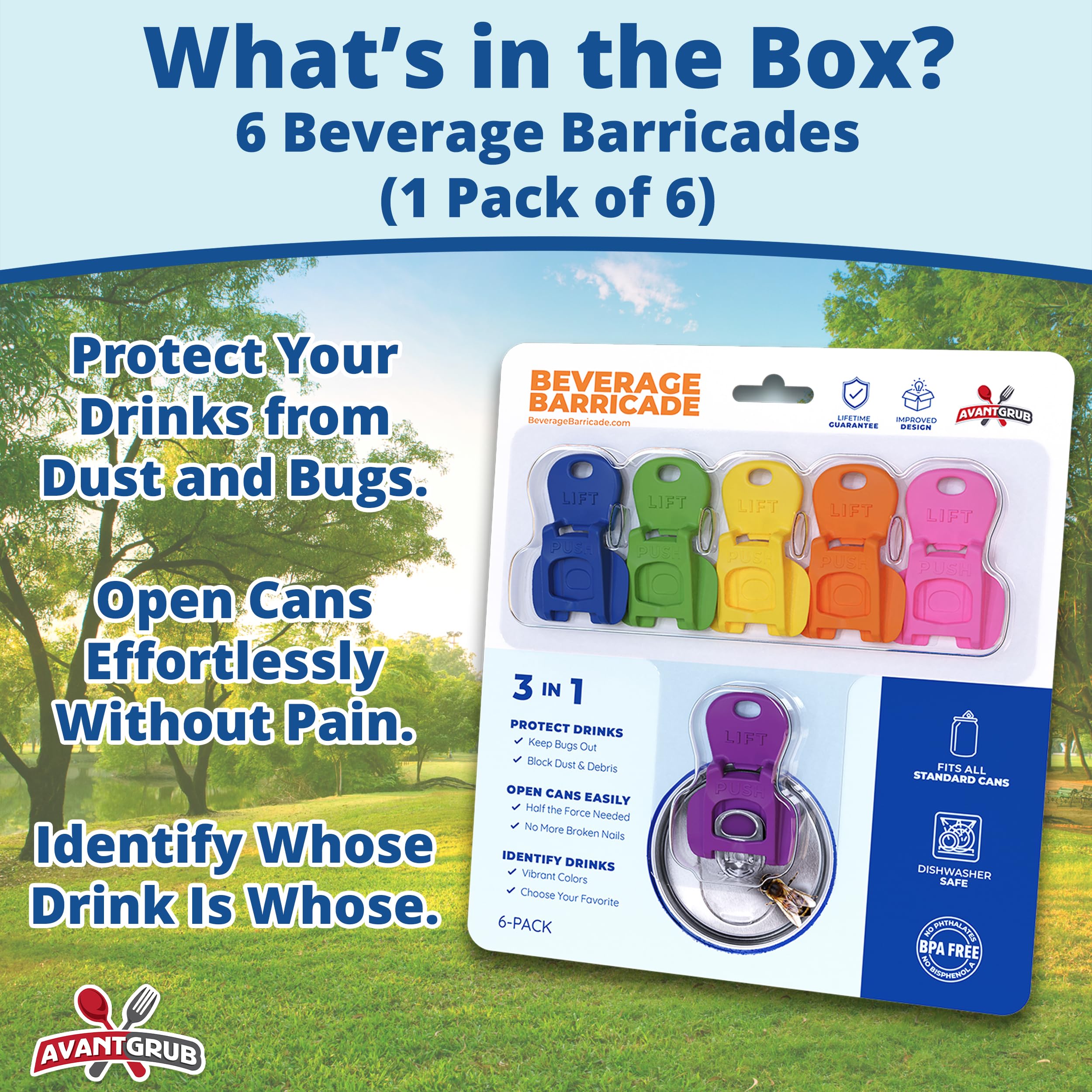 Avant Grub Beverage Barricade 2.0 six-pack color set aids color-coding drinks