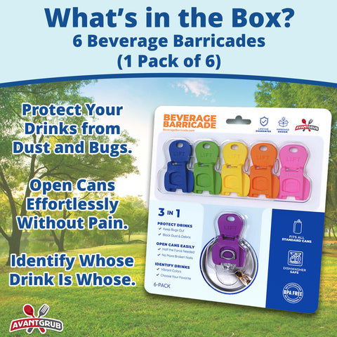 Avant Grub Beverage Barricade 2.0 six-pack color set aids color-coding drinks