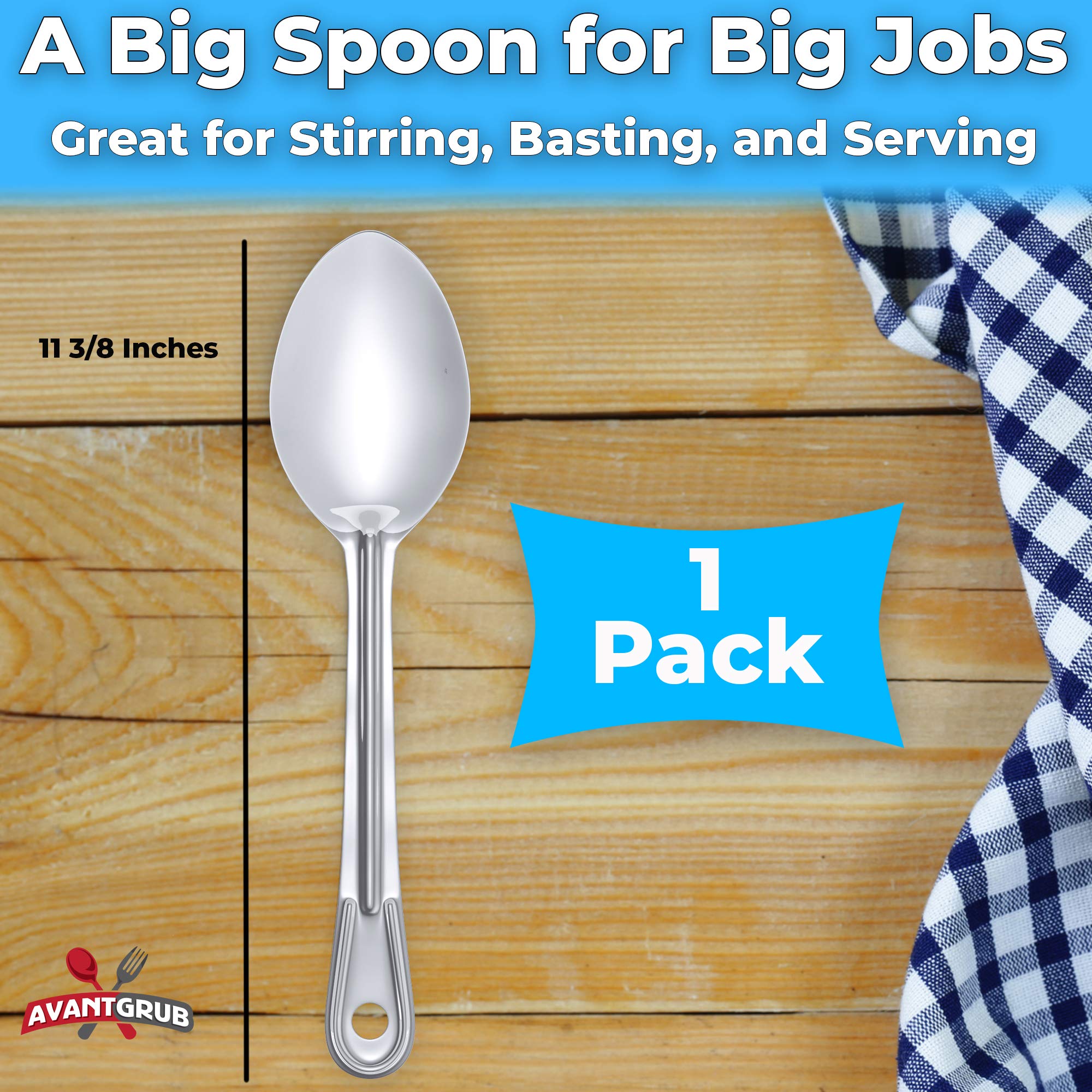 Avant Grub mirror-finish spoon resists scratches in busy dishwashers.